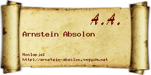 Arnstein Absolon névjegykártya